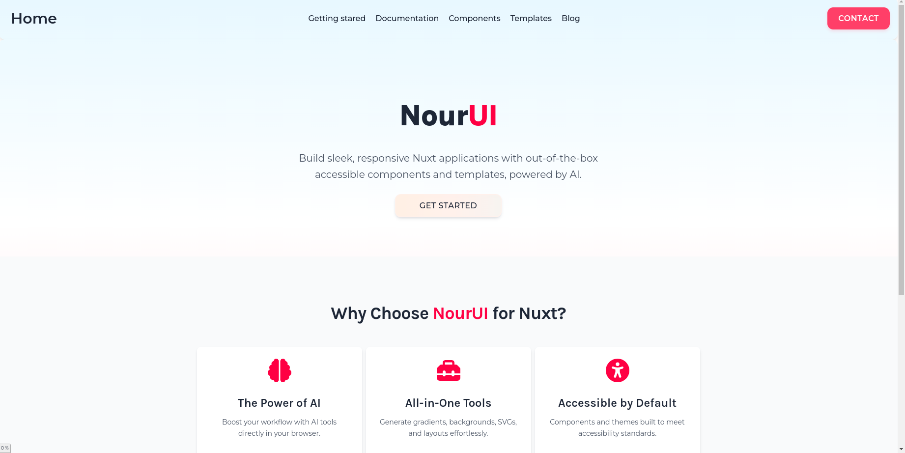 Nourkit Landing page